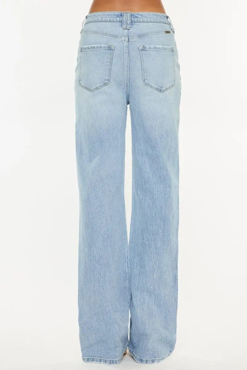 Kancan Distressed High Waist Straight Jeans for Women - Love Salve